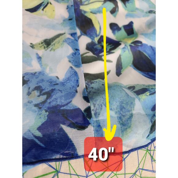 Connected floral blue , green dress sleeveless v neck sz 14W - Picture 8 of 10